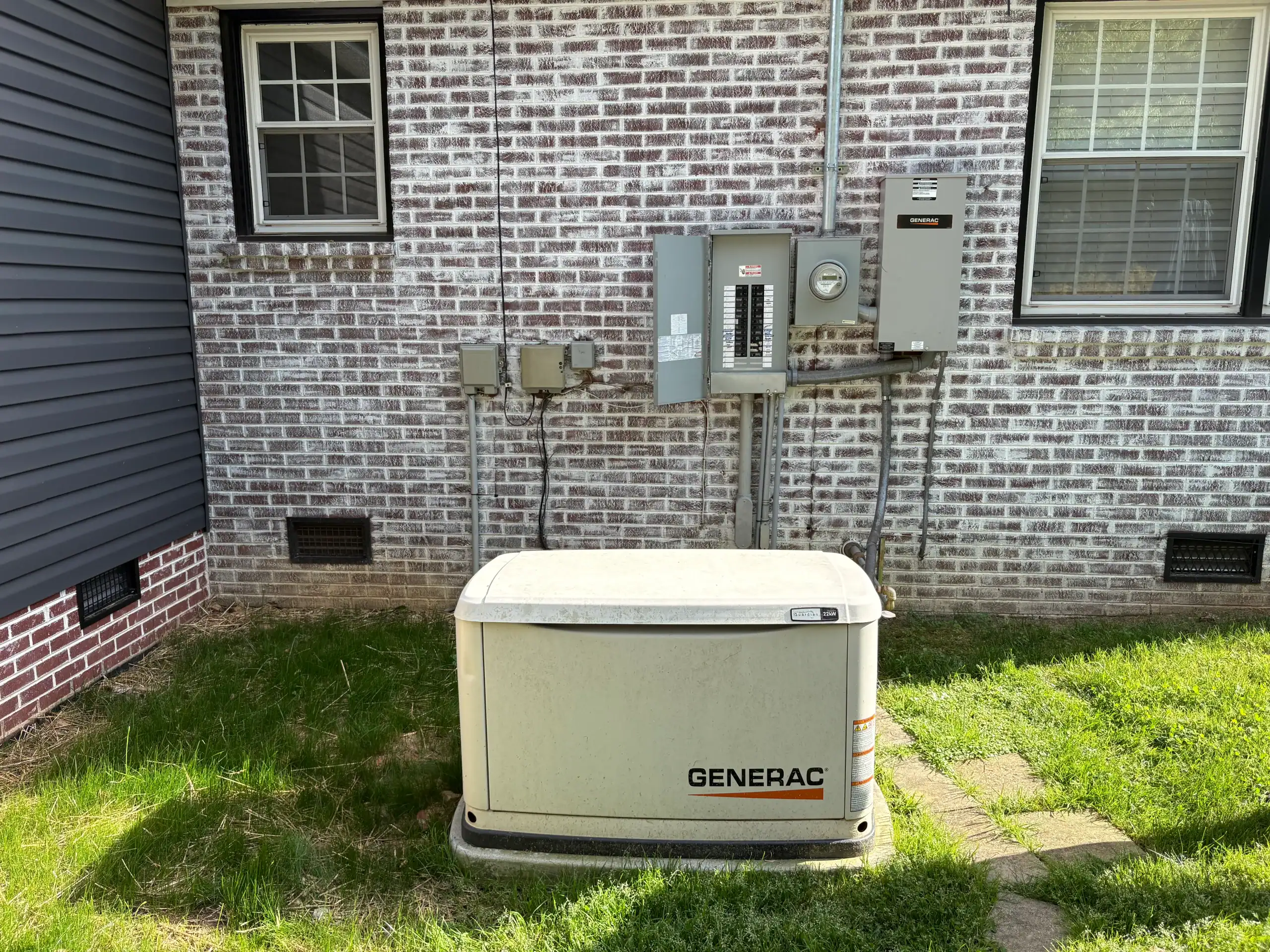 Backyard Generator Brick Wall Alamance County North Carolina