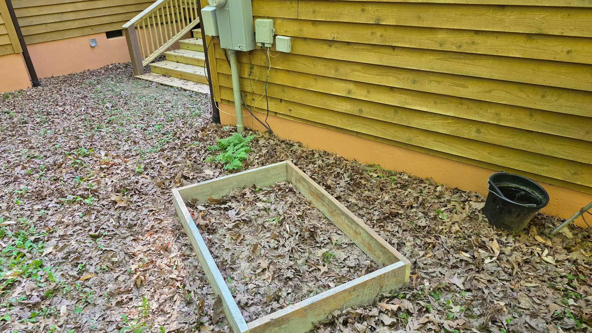 Wooden Planter Box Yard Alamance County North Carolina